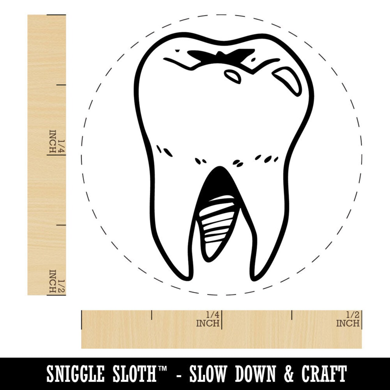 Realistic Tooth Molar Sparkling Clean Dental Rubber Stamp for Stamping Crafting Planners